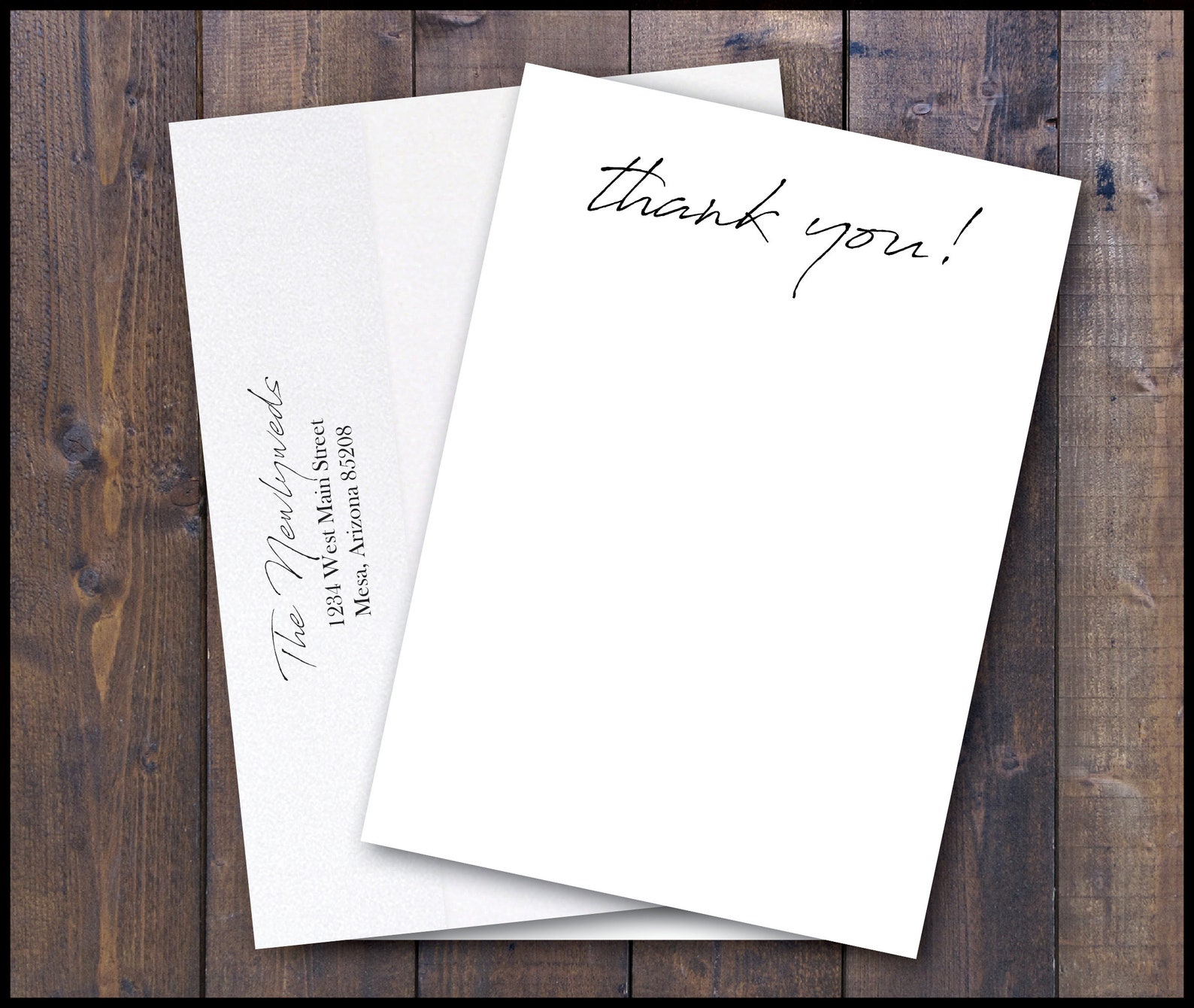 PRINTED Photo Wedding Thank You Card W/ Envelopes Wedding - Etsy