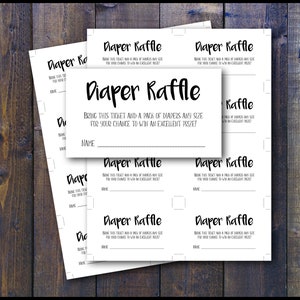 Digital File Diaper Raffle Cards, Diaper Raffle Baby Shower Raffle Ticket Diaper Ticket Baby Shower Game. Diaper Games, Raffle Insert Ticket