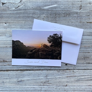 PRINTED Photo Wedding Thank You Card w/ Envelopes Wedding Thank You Photo Elegant Custom Photo Thank Yous Printed Picture Flat Thank You