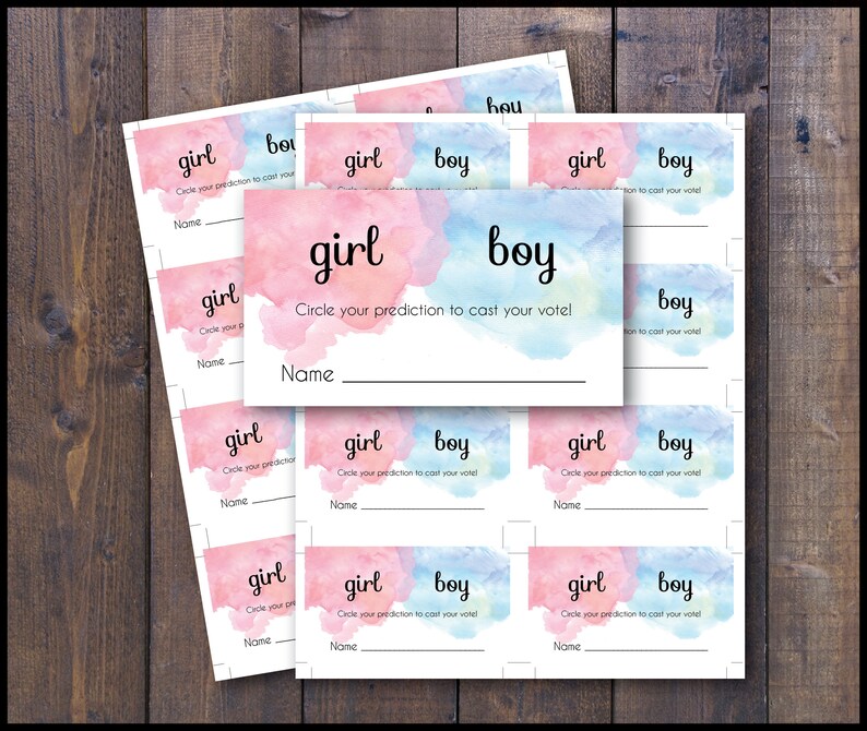 Printable Gender Reveal Game Gender Prediction Tickets Sex Etsy