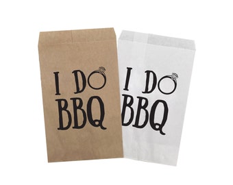 I Do BBQ Wedding Treat Bags, Goodie Bags, Wedding Favor Bags, Country Wedding, Kraft Brown Bags, with love, Rustic, Burlap, Popcorn, Candy