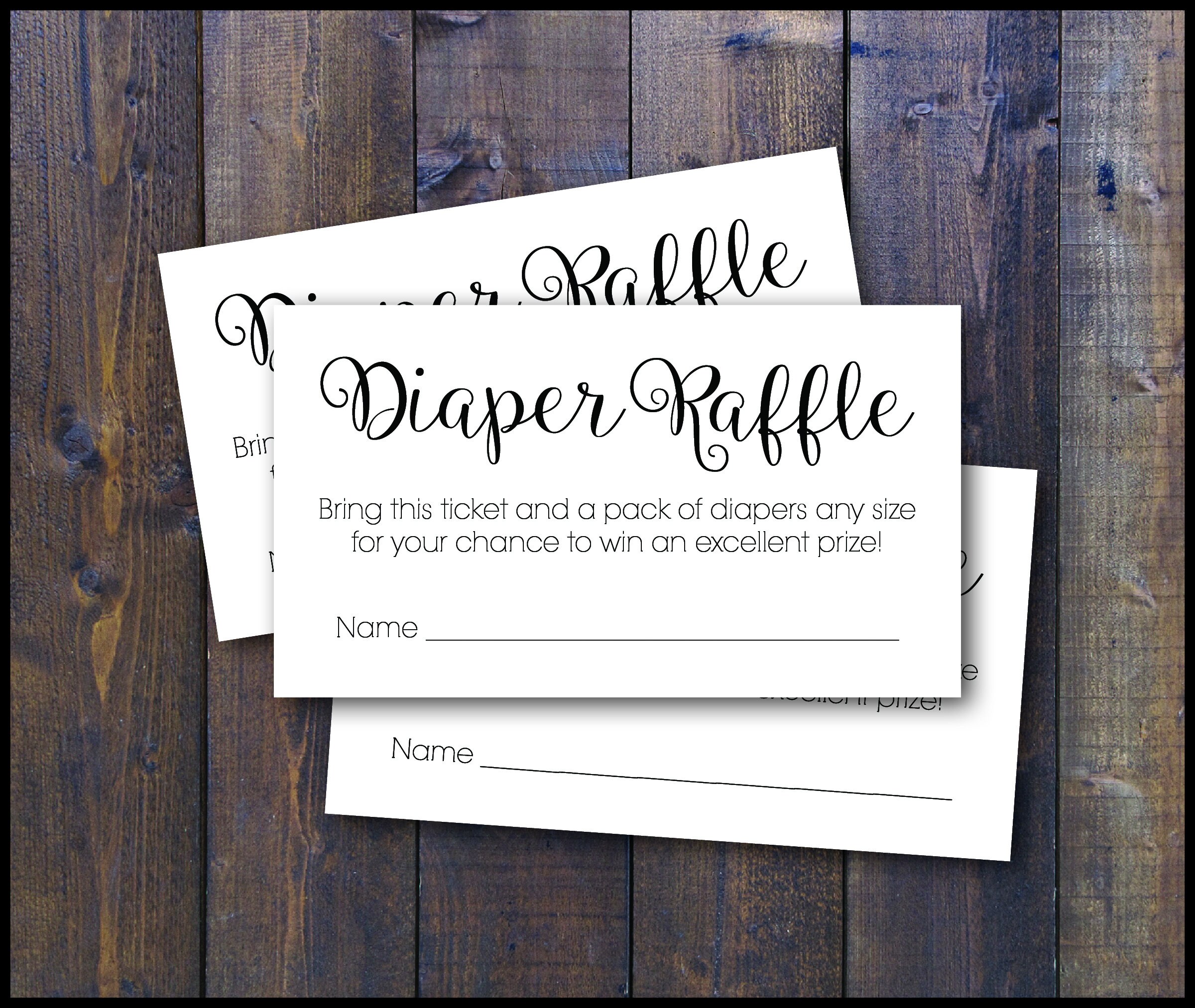 Digital File Diaper Raffle Cards Diaper Raffle Baby Shower Etsy