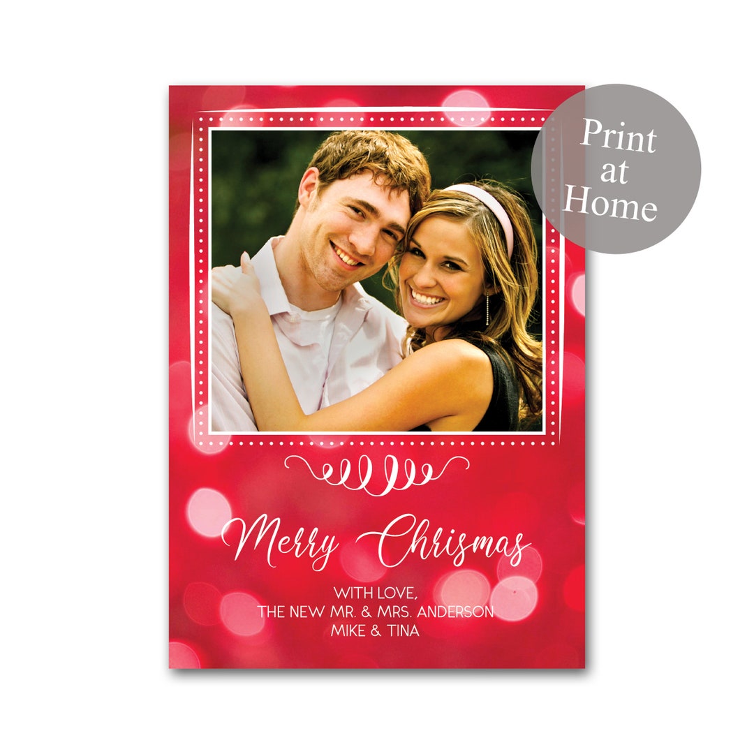 Christmas Card Printable Holiday Card Photo Xmas Pic Seasons Greetings Printed 5x7 Card