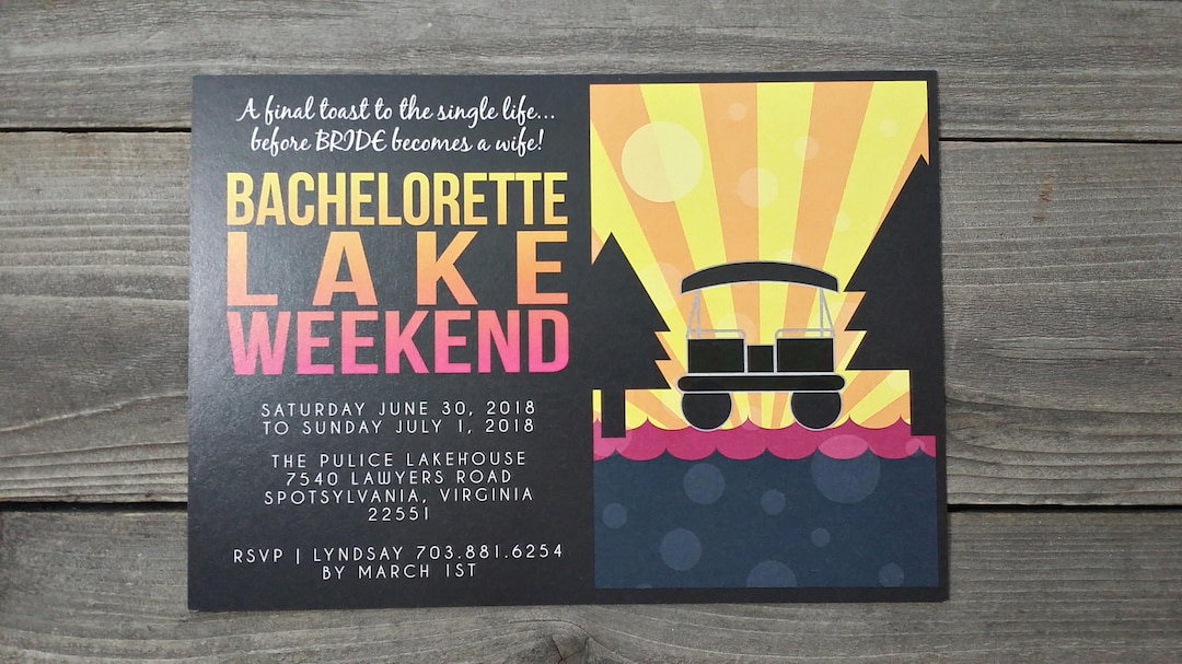 DIGITAL Lake Bachelorette Party Invitation Summer Bach Party Beach
