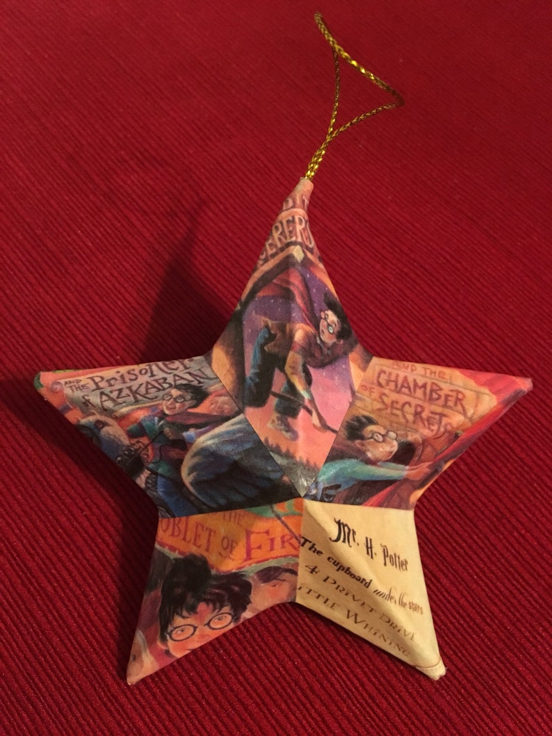 Harry Potter Christmas Ornament Paper Mache Star Etsy