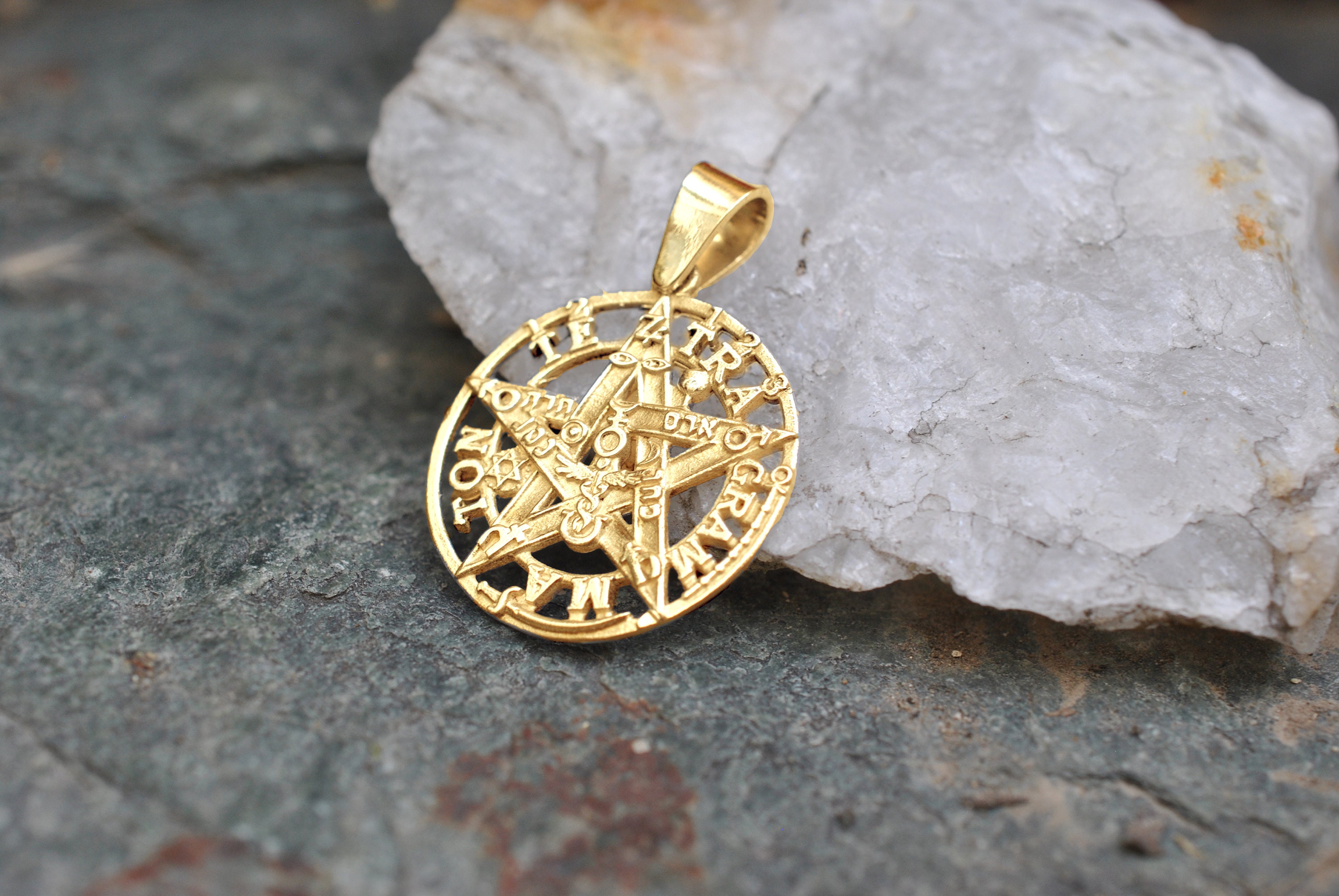 Tetragrammaton Pendant in 14k Gold 