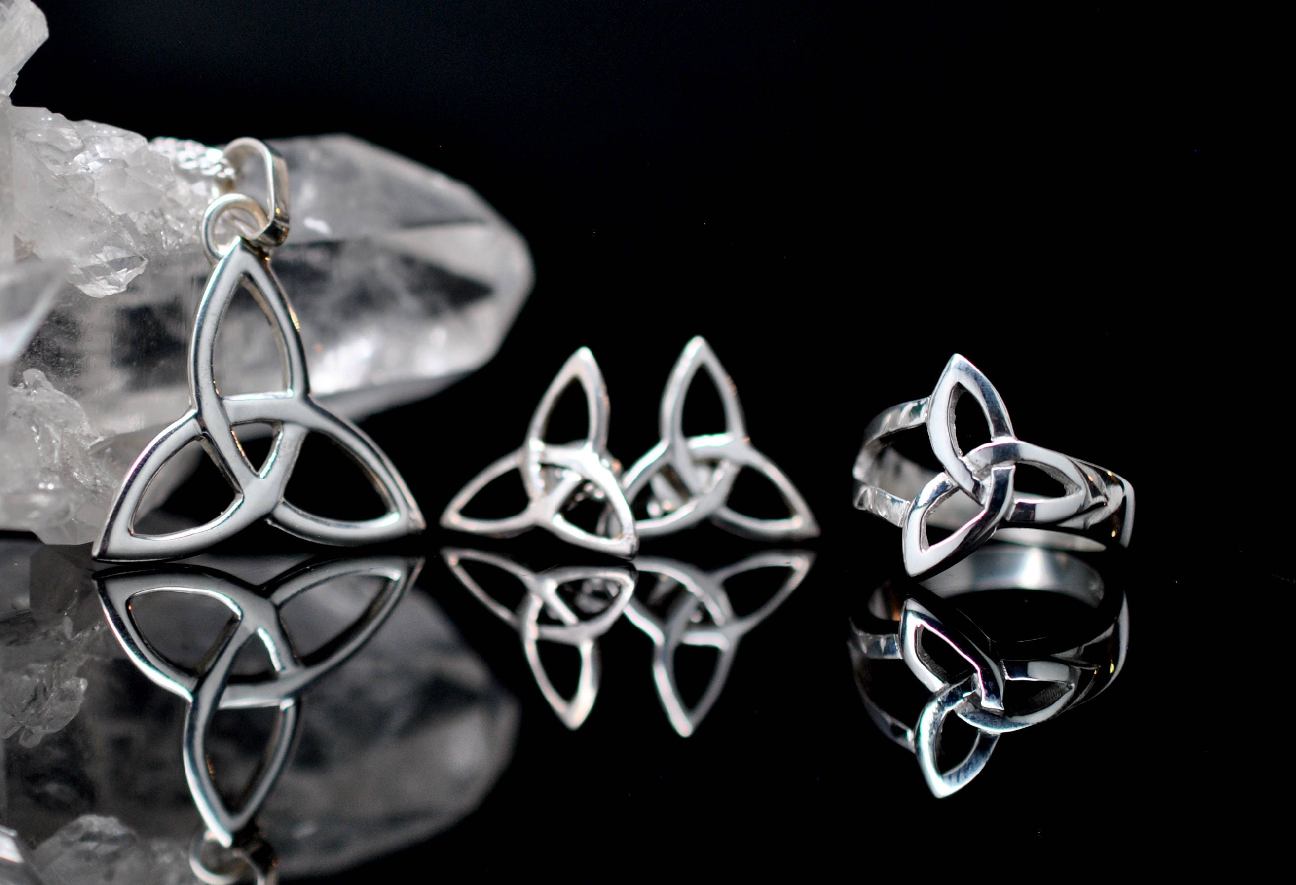 Trinity Necklace Sterling Silver Triquetra Celtic knot  Etsy