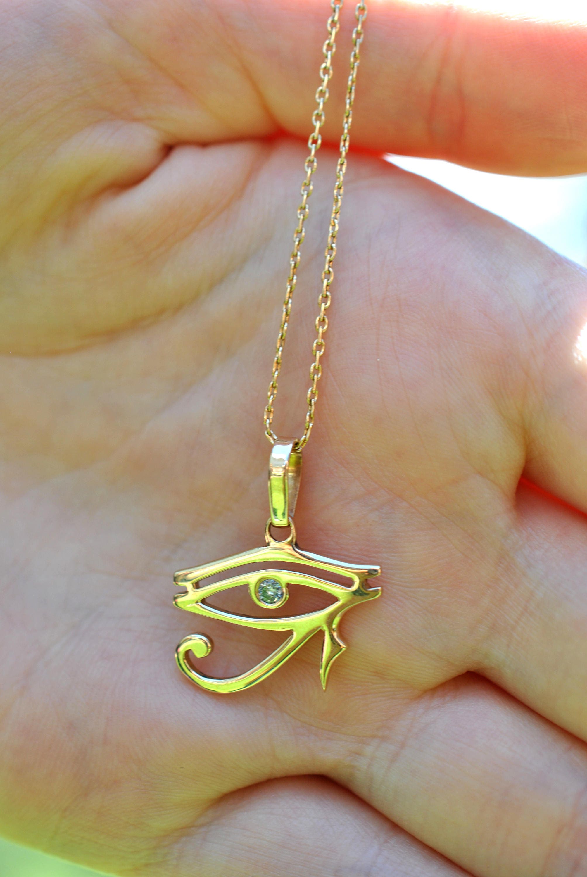 Horus Pendant With Diamond or Gem 