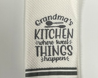 Embroidered Kitchen Towel Grandma's Kitchen