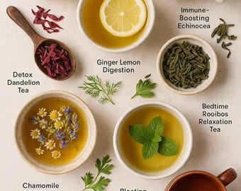 Herbal Tea Recipe Collection | Natural Detox, Digestion & Energy (PDF)