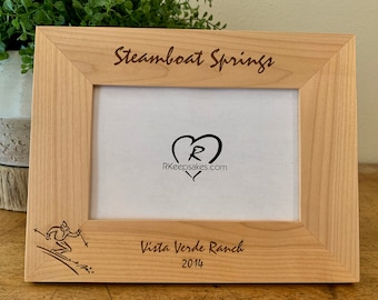 Personalized Skier Picture Frame, Any Text
