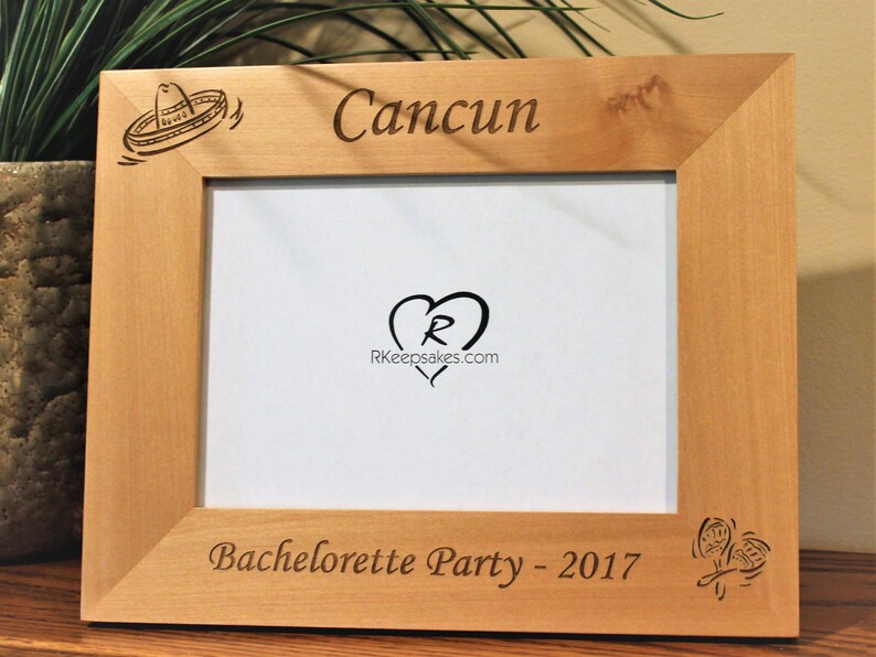 Cancun Personalized Engraved Picture Frame Photo Cinco Image 0