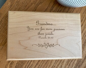 Personalized Jewelry Box for Grandma, Mom, Aunt, Little Girl, Any Text
