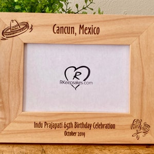 Personalized Cancun Picture Frame, Any Text
