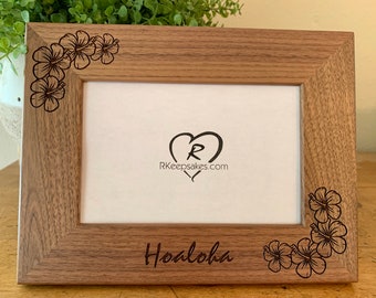 Personalized Hawaii Hibiscus Picture Frame, Any Text