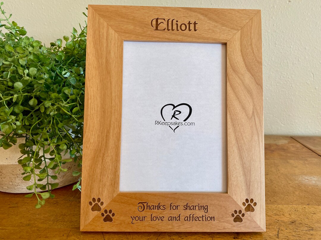 Pets Writing Frame Pet Frame, Custom Text Engraving, Light or Dark Wood - Etsy