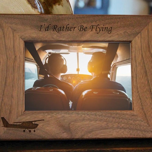 Airplane Aviator Picture Frame Custom Text Etsy