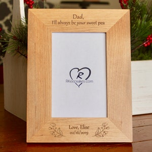Sweet Pea Picture Frame, Custom Text