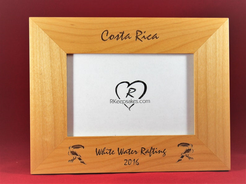 Toucans Engraved Picture Frame Costa Rica Any Text Vacation Etsy