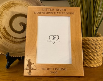 Fly Fishing Personalized Picture Frame, Any Text