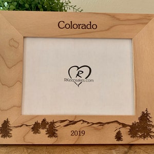 Mountains, National Park, Personalized Picture Frame, Any Text, Photo Frame, Vacation Memories, Special Gift