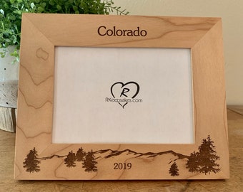 Mountains, National Park, Personalized Picture Frame, Any Text, Photo Frame, Vacation Memories, Special Gift