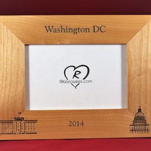 Washington DC/Personalized/Engraved Picture Frame/Any Text, DC/Capital Building/White House