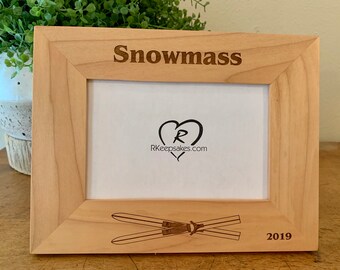 Personalized Ski Picture Frame with Any Text