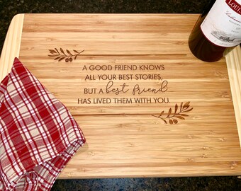 Bamboo Cutting Board, Engraved, Gift for Best Friend, Gift for Sister