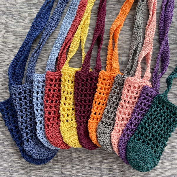 Porte-bidon 100 % coton. Crochet fait main. Plusieurs couleurs, faites défiler les images pour les couleurs