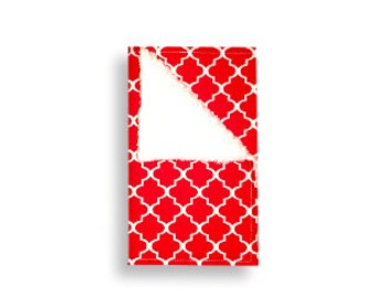 Paño para eructar <<Trébol rojo y blanco>> Bebé/Niño pequeño/Babia