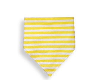 Babero para babear <<Rayas amarillas>> Pañuelo para el cuello/Bebé/Niño pequeño/Banda/Bufanda/Babero/Canario/Blanco