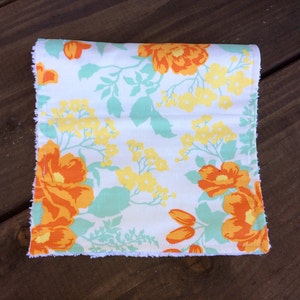 Burp Cloth Amber Rose Bouquet Baby/Toddler/Drool//Yellow//Mint//Orange//Flowers//Floral//Rose image 3