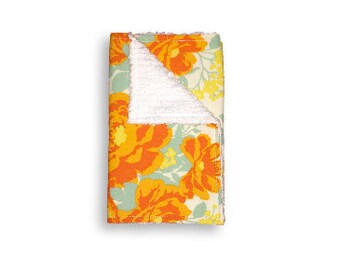 Paño para eructar <<Ramo de rosas ámbar>> Bebé/Niño pequeño/Babia//Amarillo//Menta//Naranja//Flores//Floral//Rosa