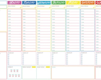 Weekly Planner Rainbow Printable