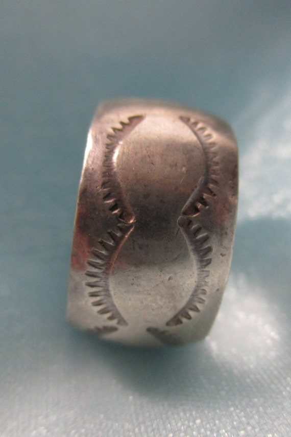 Wide Silver With Design Band, Ring