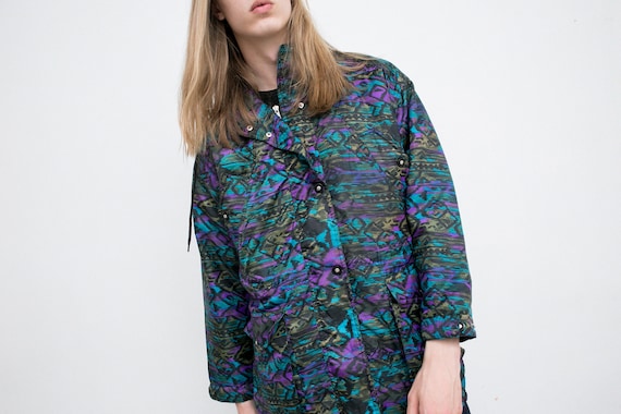 Vintage Aztec Print Multi Color Puffer 
