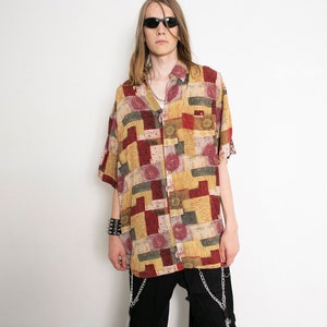 Vintage 90s Button Up Shirt Abstract
