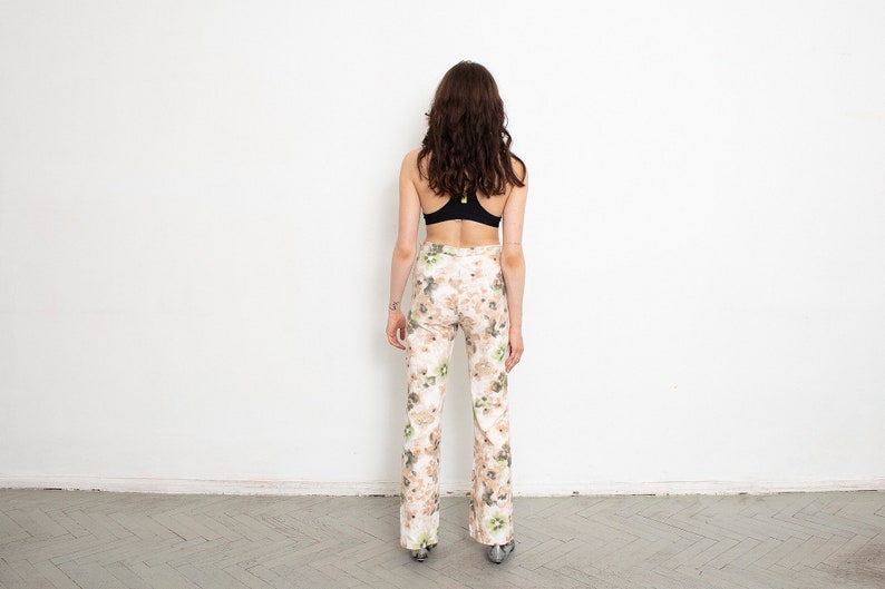 Vintage Floral Straight Leg Pants Trousers Summer 90s image 3