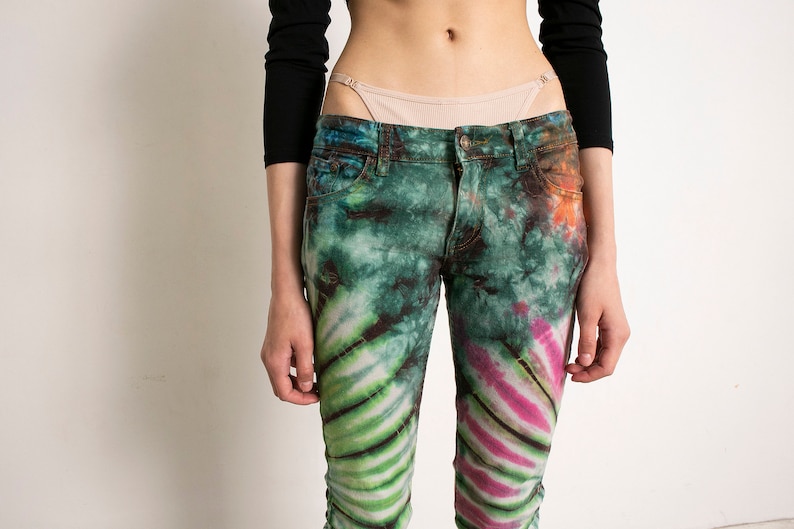 Vintage Y2K Tie Dye Low Waisted Skinny Jeans image 7