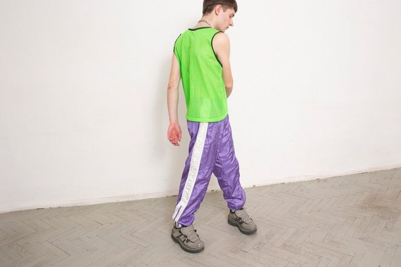 Vintage paarse shell track broek retro sportkleding - Etsy Nederland