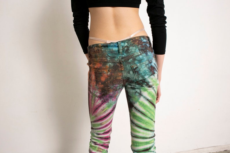 Vintage Y2K Tie Dye Low Waisted Skinny Jeans image 8