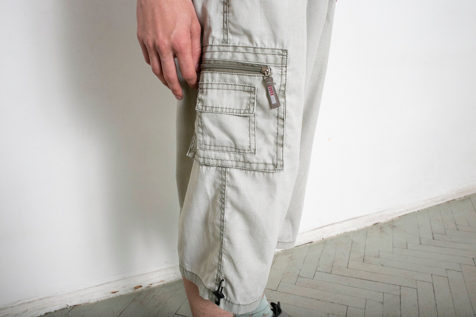 Vintage Y2K Parachute Cargo Shorts Beige - Etsy