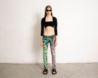 Vintage Y2K Tie Dye Low Waisted Skinny Jeans