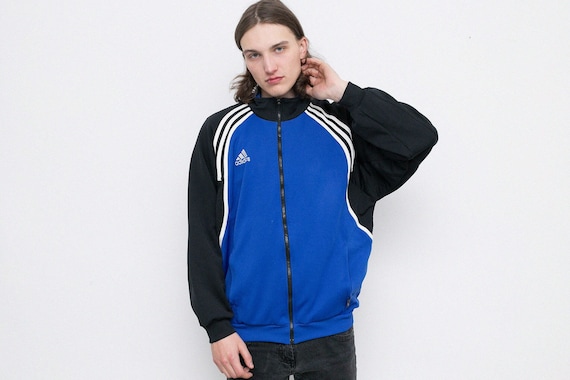 Vintage Adidas Track Jacket Windbreaker Blue Athletic… - Gem