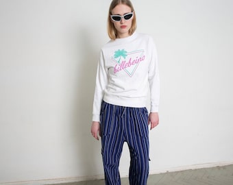 Vintage 90s Printed Sweatshirt White