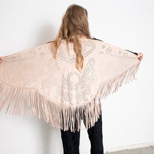 Vintage 90s Shawl Beige image 8