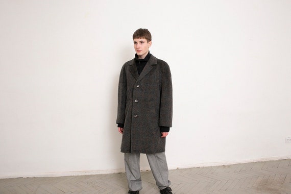 dark grey mens overcoat