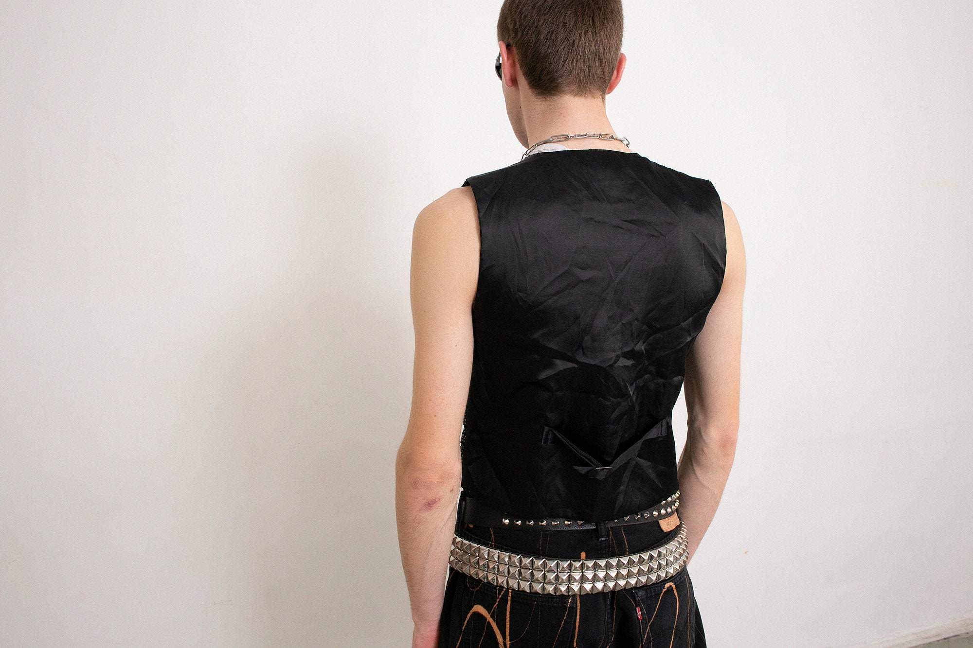 Kleding Gender-neutrale kleding volwassenen Sweaters Vintage Zwart Pailletten Vest M 