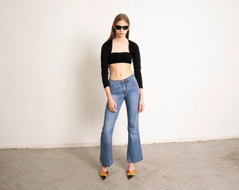 Vintage Y2K Low Waisted Flare Jeans Blue